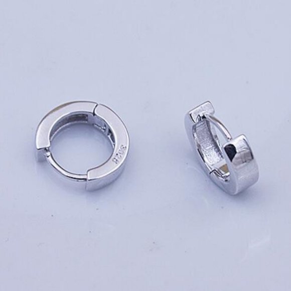 NEW 925 Sterling Silver Small Round Hoop Earrings - Picture 6 of 10